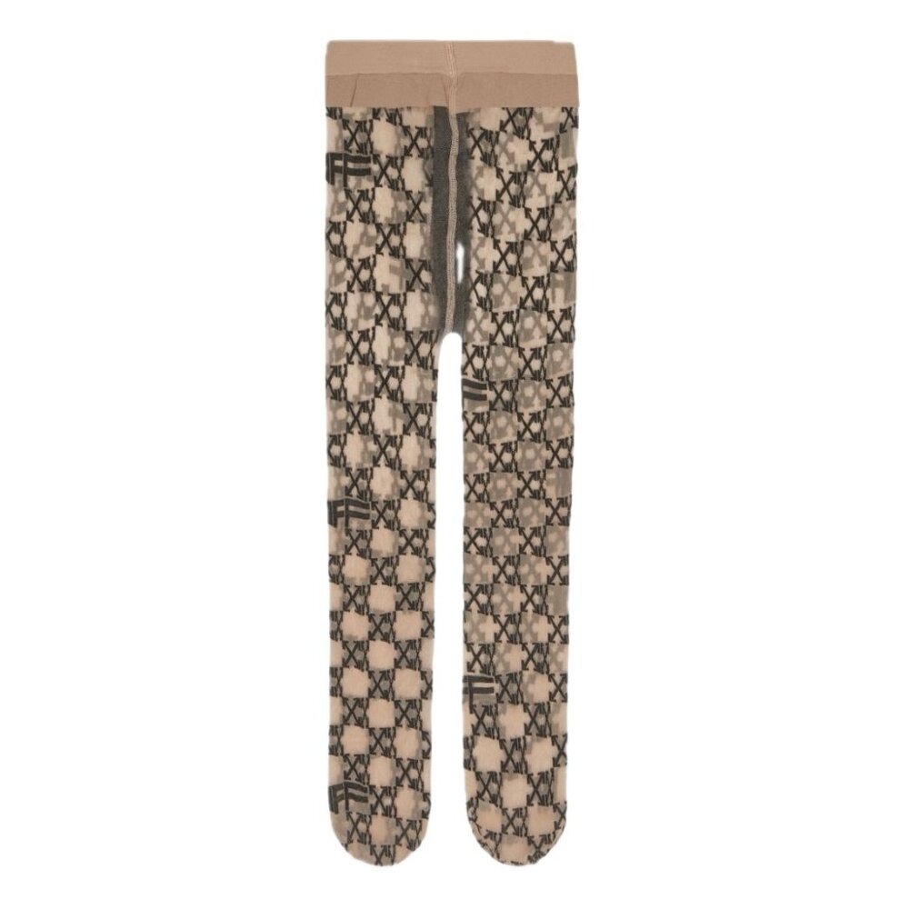 Off-White Beige Logo Monogram Tights